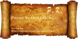 Pecze Krisztián névjegykártya